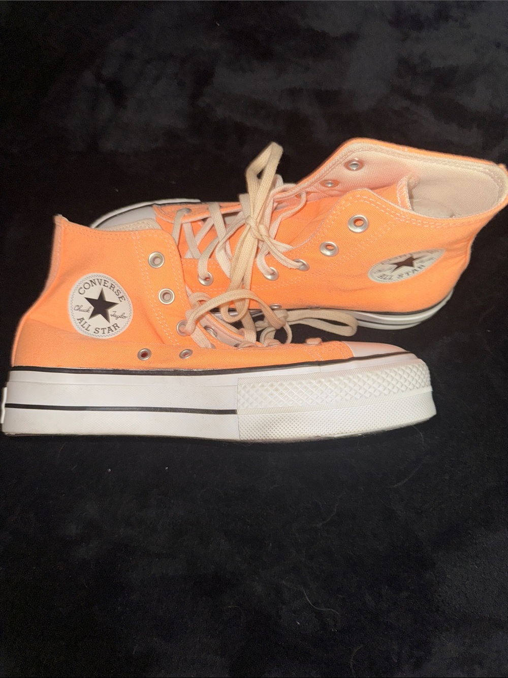 Converse High Top Sneakers in Vibrant Orange Canvas - Picture 6 of 7